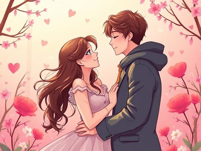 couple portrait wedding portrait illustration