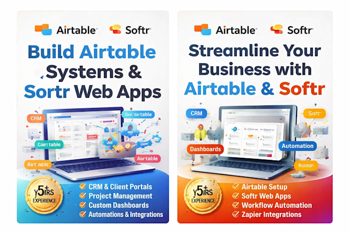 setup airtable database, softr wbapp, airtable automation, and client portal