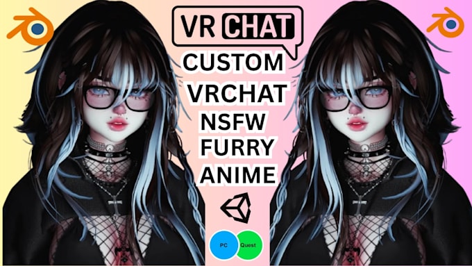 Commission d'avatar vrchat, avatar anime vrc, furry nsfw, modèle 3d ...