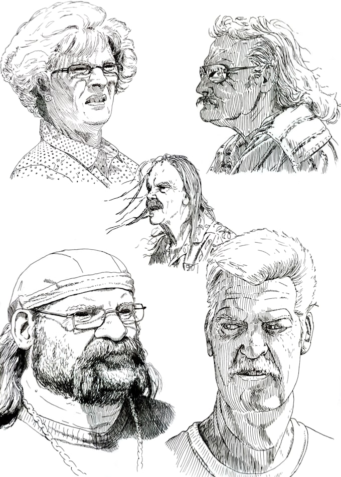create handcrafted ink portrets in unique style