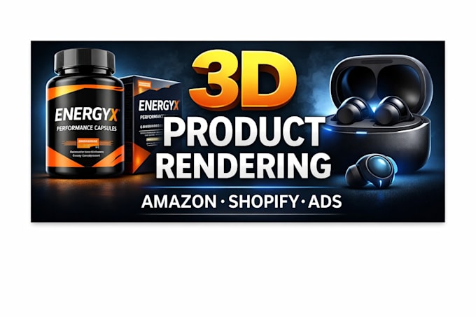 create 3d product rendering for amazon, shopify, ads, product mockup