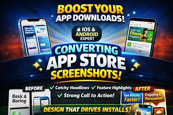 design high converting app store screenshots for ios and android