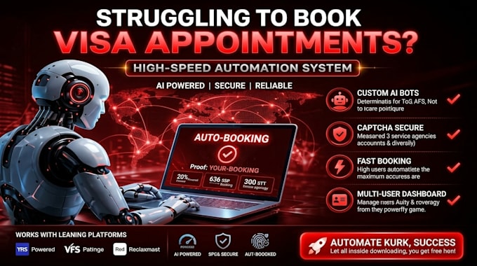 customize booking appointment bot,vfs bot,booking bot,vfs appointment