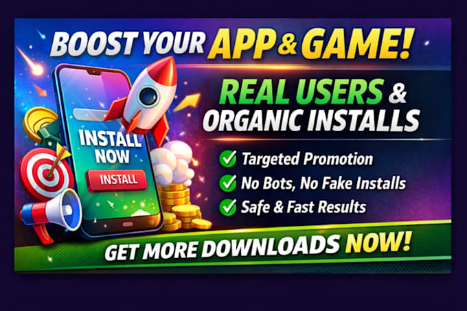 do app install, game install, ios install to gain real and active user
