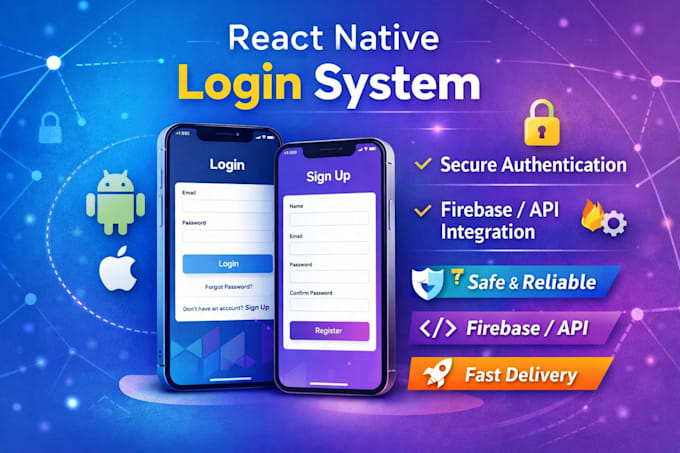 create secure login and signup screen in react native
