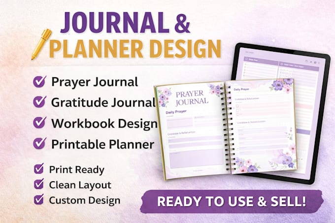 digital prayer journal design printable journal planner design workbook design