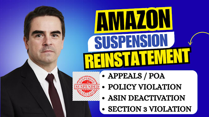 fix amazon section 3 suspension asin deactivation with appeal letter poa