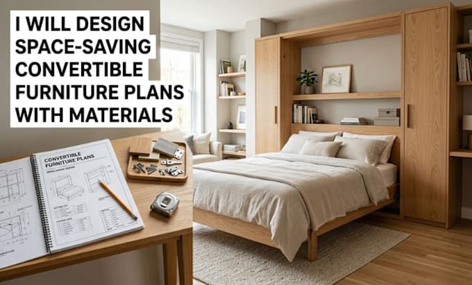 design space saving convertible furniture plan with materials
