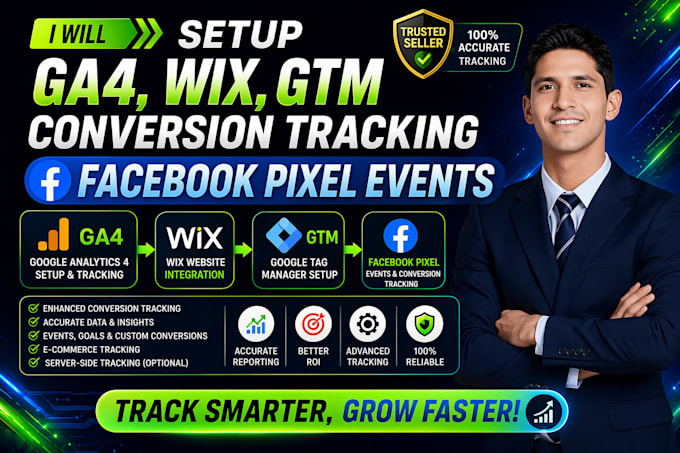 setup ga4 wix gtm conversion tracking facebook pixel events