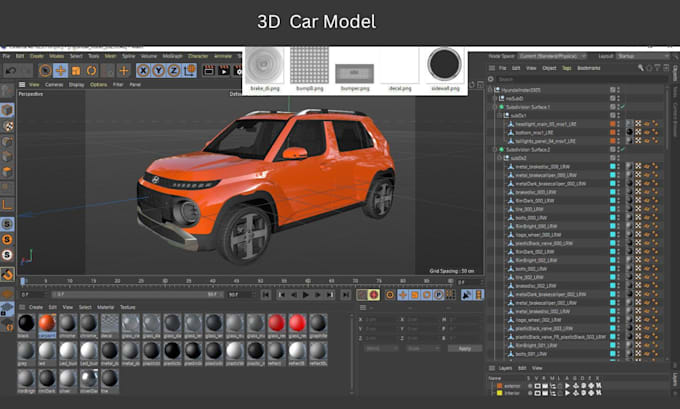do 3d car, van and vehicle models for 3d printing rendering and visualization