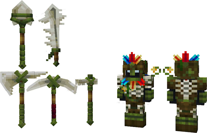 create high quality minecraft blockbench characters, mobs and assets