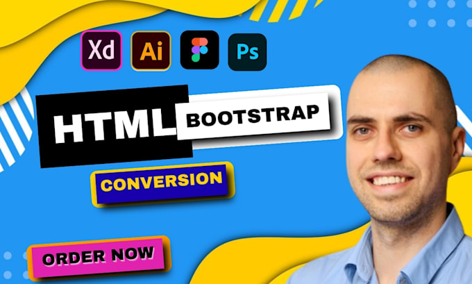 convert psd to html, figma to html, xd to responsive bootstrap website