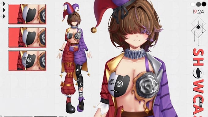 design live2d vtuber model, vtuber rigging, 2d vtuber model, vtuber commission