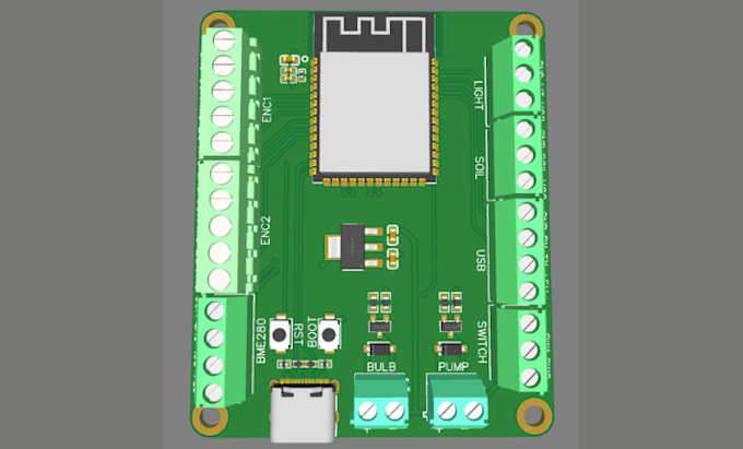 design esp32 iot pcb wifi bluetooth circuit pcb layout sensors integration
