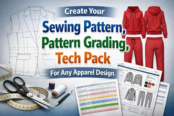 Create your sewing pattern, pattern grading, tech pack, for any apparel ...