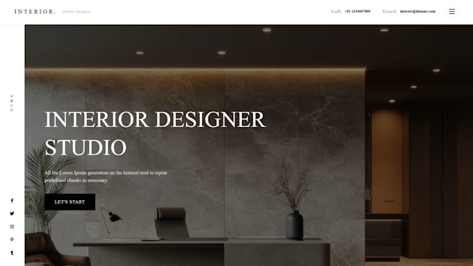 create a luxury interior designer website