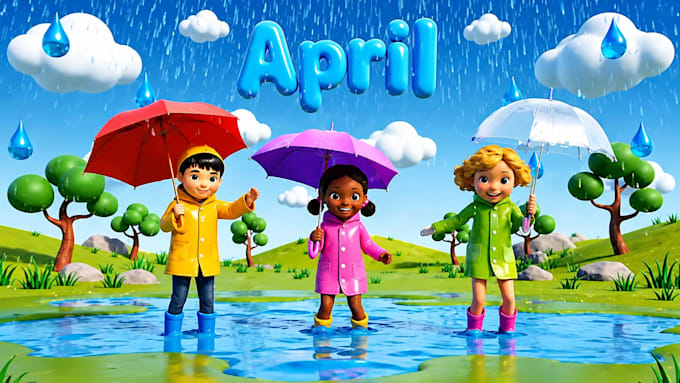 create kids nursery rhyme videos, 2d 3d animation and children songs