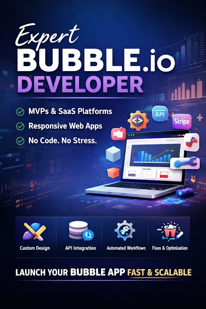 develop bubble io app, saas website, bubble mvp, bubble io developer