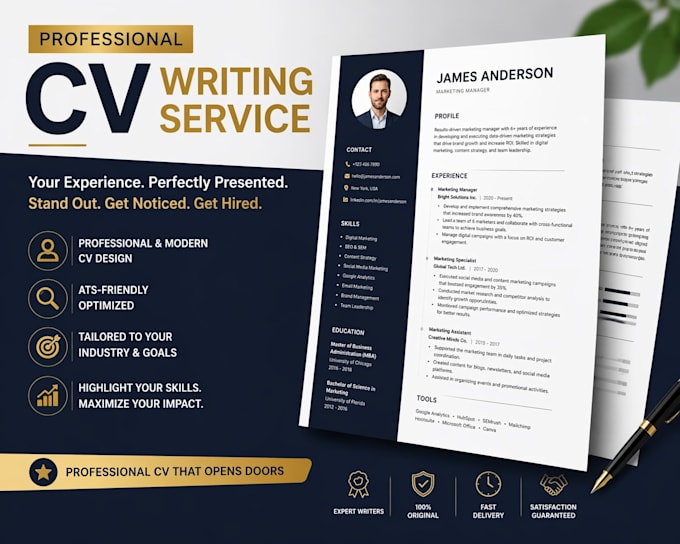 create a professional CV or resume for you