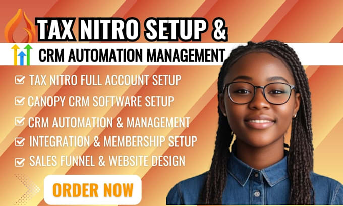 setup tax nitro canopy CRM with tax workflow automation full account setup