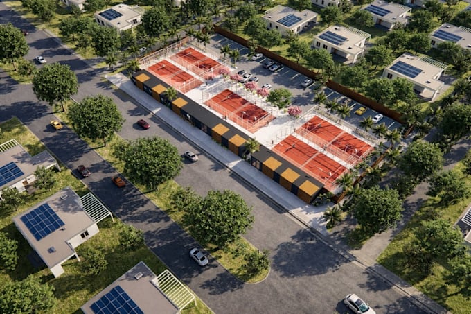 design padel, pickleball, sport courts with 3d render
