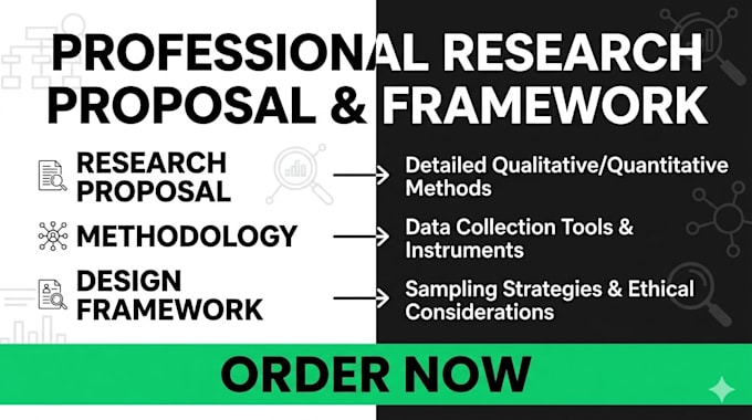 write professional research methodology and project framework
