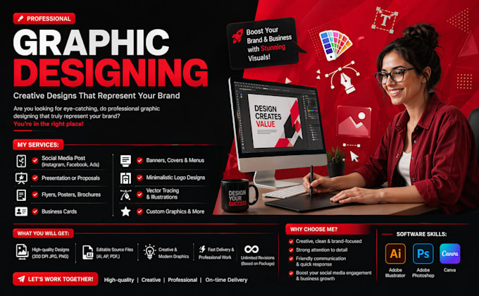 do any custom graphic design posts banners
