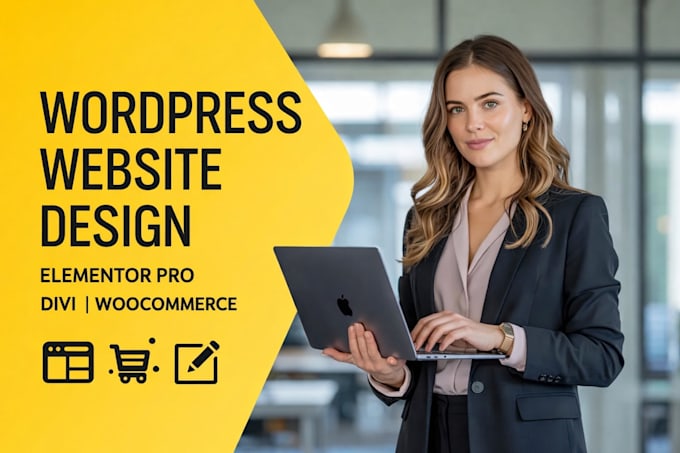 wordpress website design using elementor pro, divi and woocommerce wordpress web