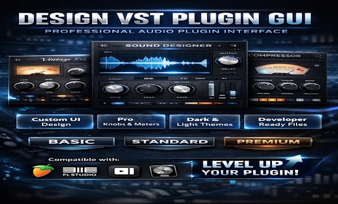 Design de gui vst, design de interface de plugin, plugin de áudio ...