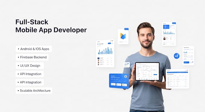 develop a custom android and ios mobile app using flutter or react native