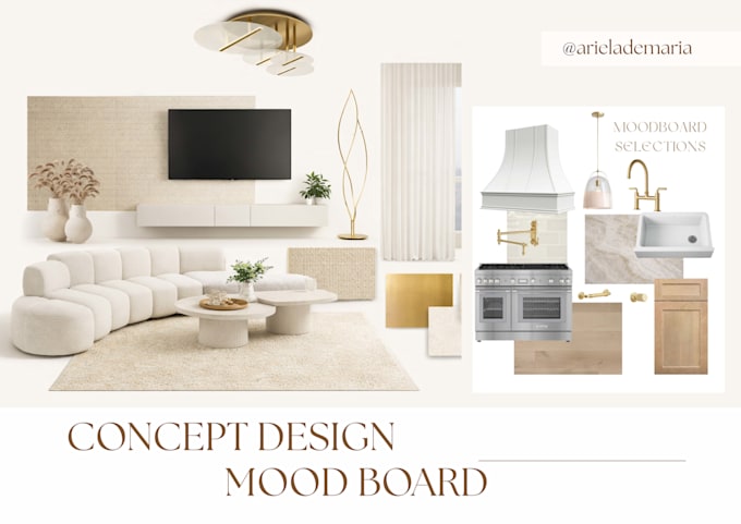 design a custom interior mood board with curated selections