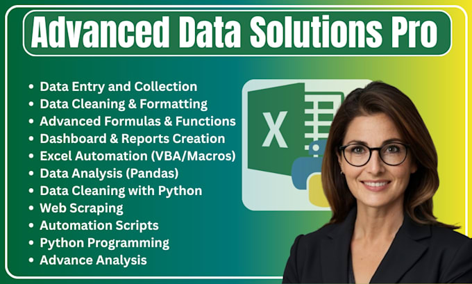 help you in advance excel , tableau ,spss , jamovi and python data tasks