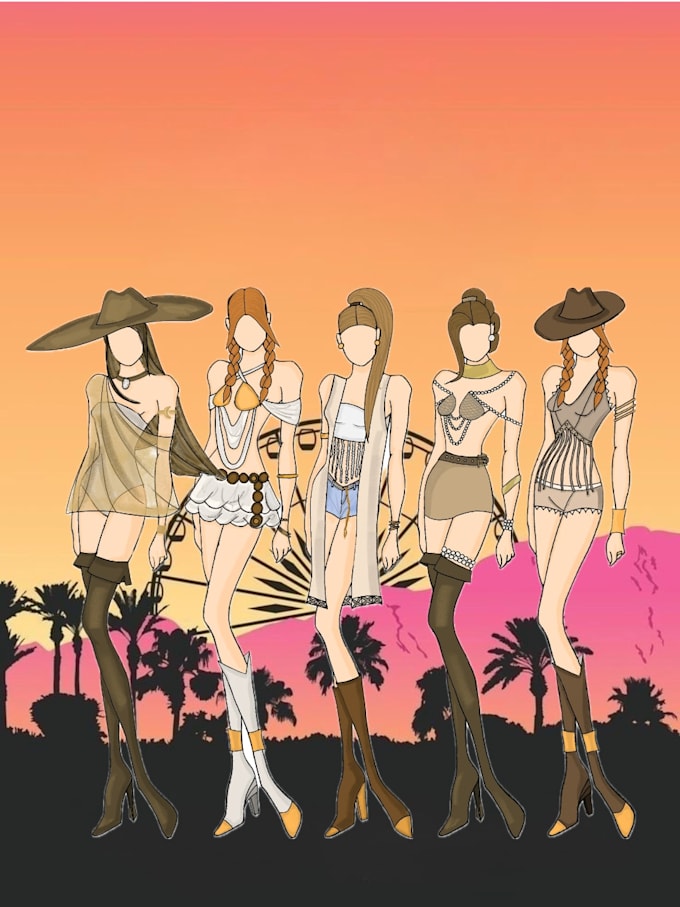 design fashion figurines  using procreate