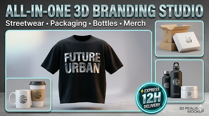 create realistic 3d apparel and merch mockups