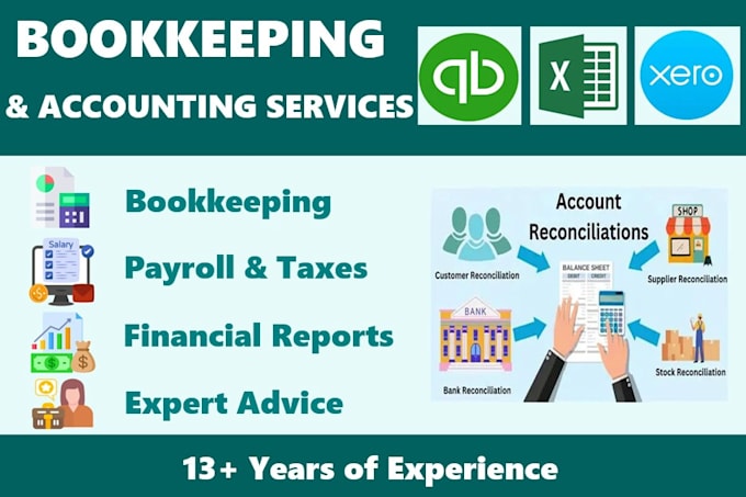 do accounting setup, cleanup bookkeeping in quickbooks, xero, excel
