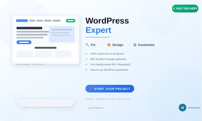 build and customize wordpress website