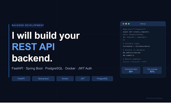 build a rest API backend with fastapi or spring boot