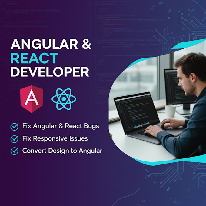 fix angular and react bugs, fix responsive issues and convert design to angular