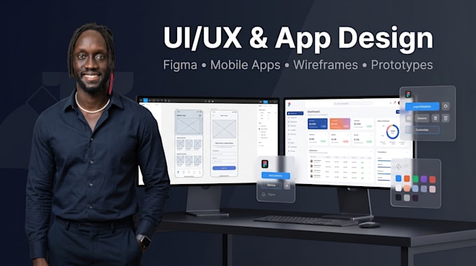 design app wireframes UI mockups or an mvp prototype in figma