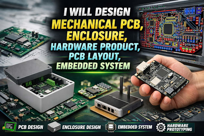 design mechanical pcb, enclosure, hardware product, pcb layout, embedded system