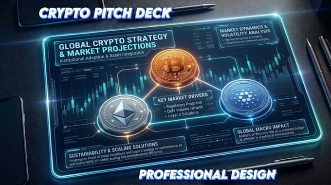 design a professional crypto powerpoint presentation or pitch deck