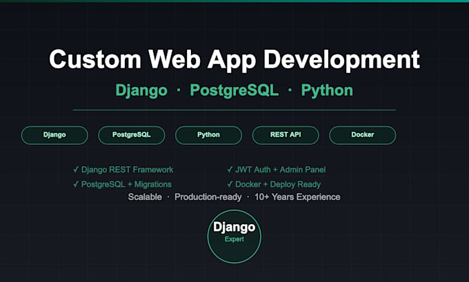build a custom web app with python, django and postgresql