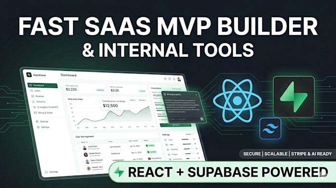 build a  saas mvp or internal tool using react and supabase