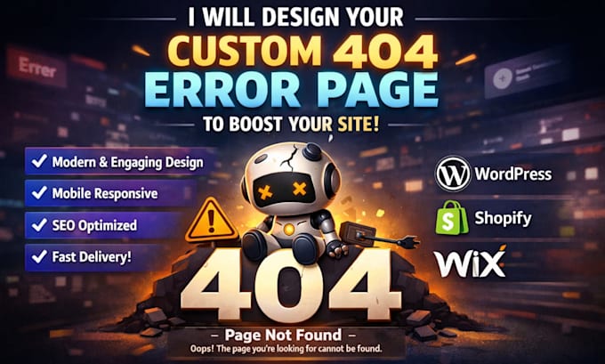 design custom 404 error page and fix broken link issues for SEO