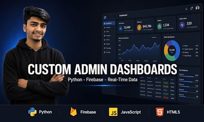 build custom admin dashboard using python and firebase