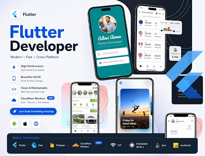 build a flutter mobile app with serverless API or firebase backend
