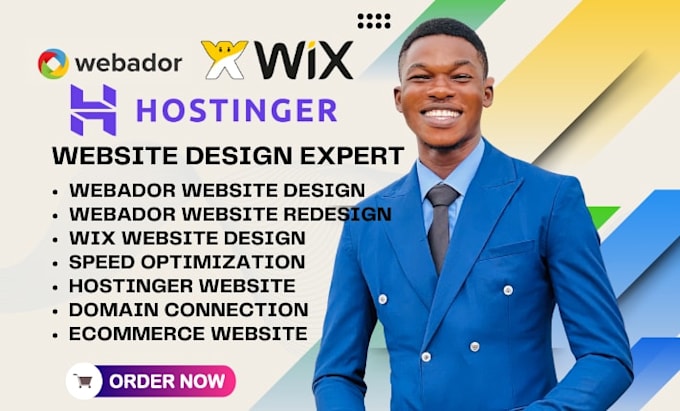 design webador website, redesign webador and wix website and hostinger website
