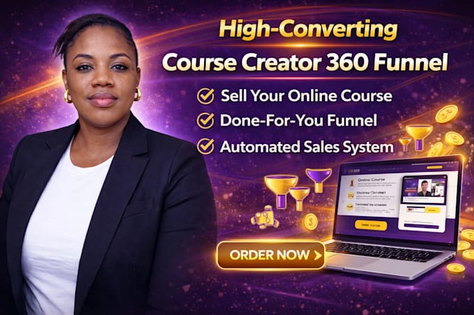 build your course creator 360 funnel website and automation system cc360