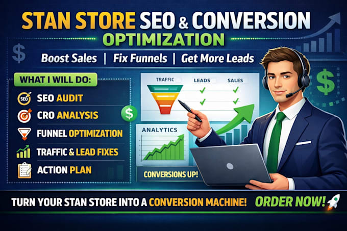 audit stan store SEO conversion fix sales traffic leads funnel optimization