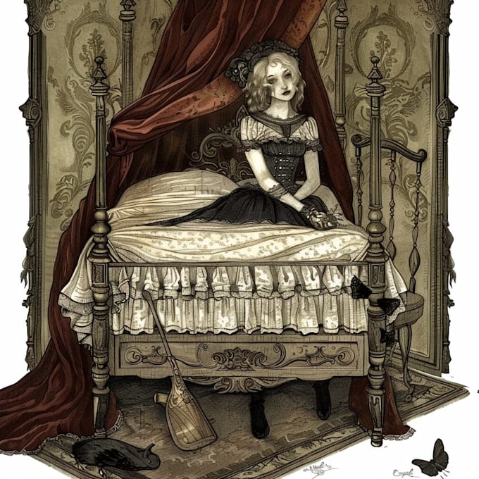 make a darky fairy tale victorian illustration